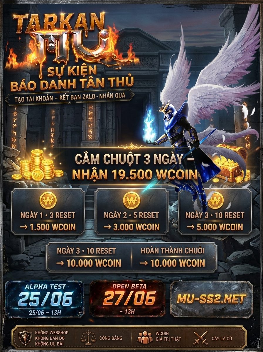 Sự kiện báo danh tân thủ MU-SS2.NET
